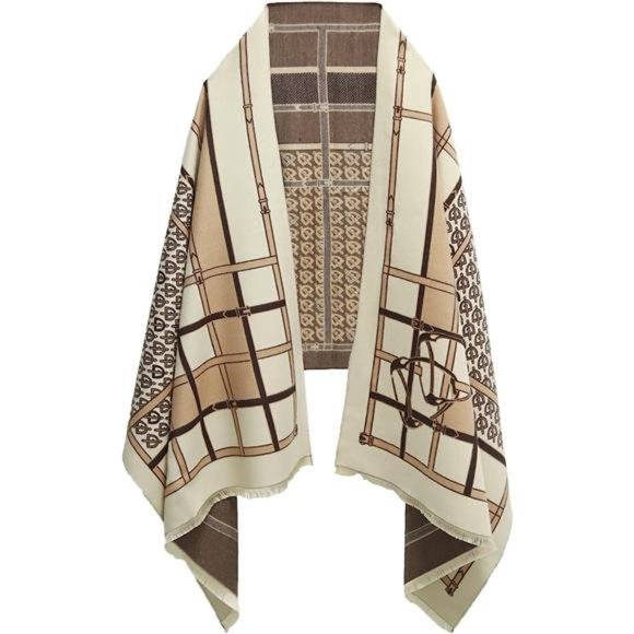 Scarfs for Women Pashmina Silky Shawl Wrap 000-brown